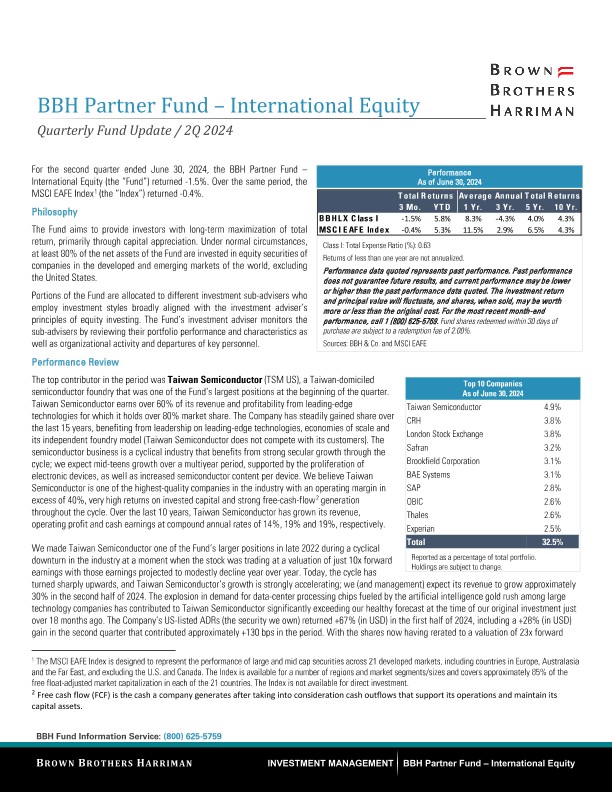 BBH Partner Fund - International Equity Quarterly Update - Q2 2024